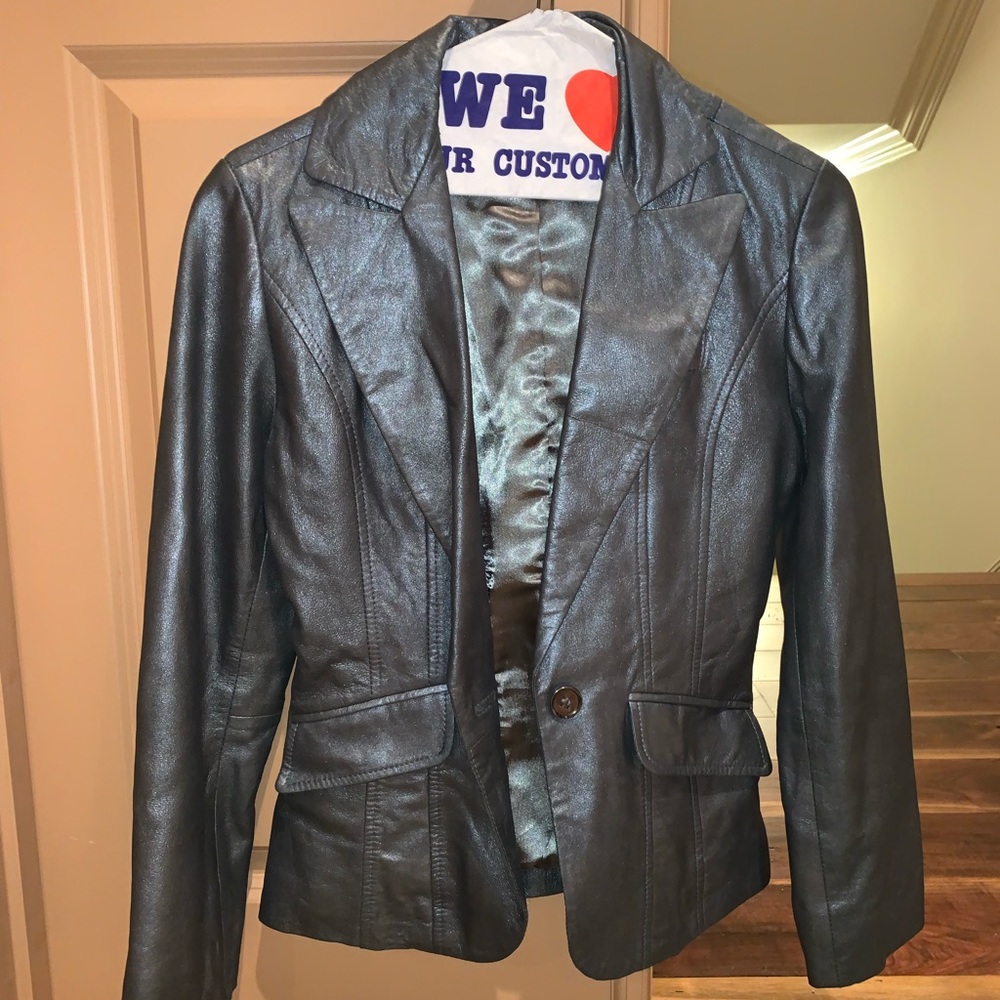 RARE Pure Amici Metallic Lambskin Blazer